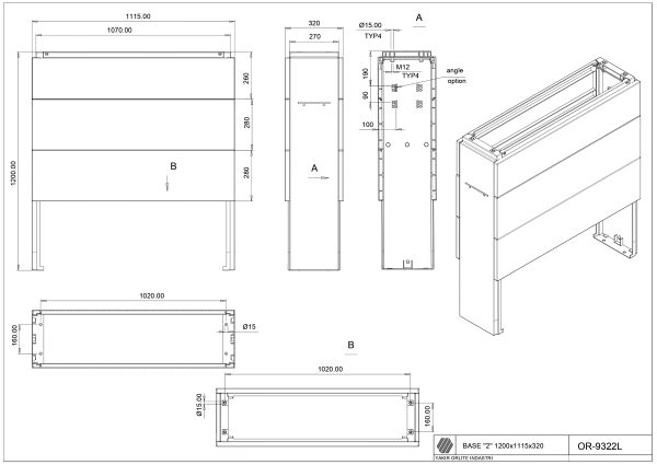 OR-9322L Base DIN "2" (1200*1115*320)