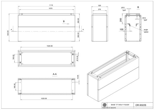 OR-9322S Base DIN "2" (540*1115*320)