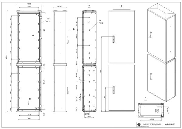 OR-811120 Cab. 0/1100+1250 (2335*590*320)