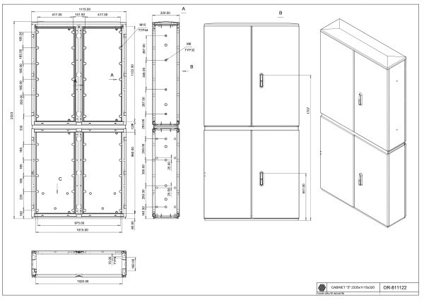 OR-811122 Cab. 2/1100+1250 (2335*1115*320)