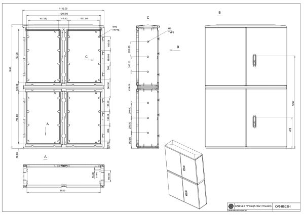 OR-8852DH Cab. 2/850+850 (1700*1115*320)