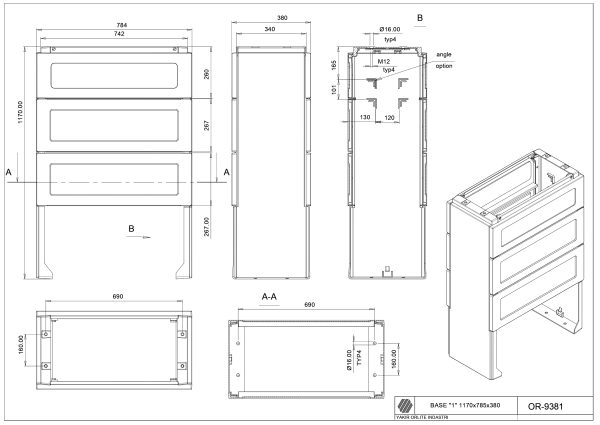 OR-9381 Base "1"/380/1170 (1170*785*380)