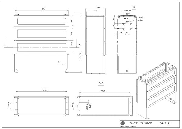 OR-9382 Base "2"/380/1170 (1170*1115*380)