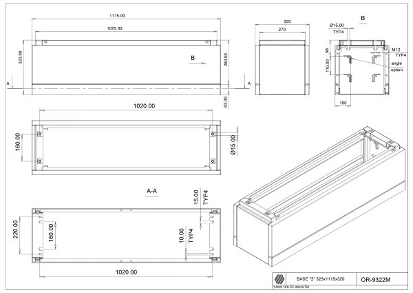 OR-9322M Base DIN "2" (340*1115*320)