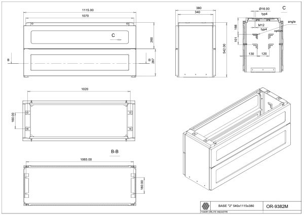 OR-9382M Base “2”/380/540 (540*1115*380)